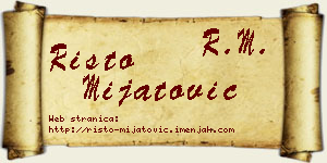 Risto Mijatović vizit kartica